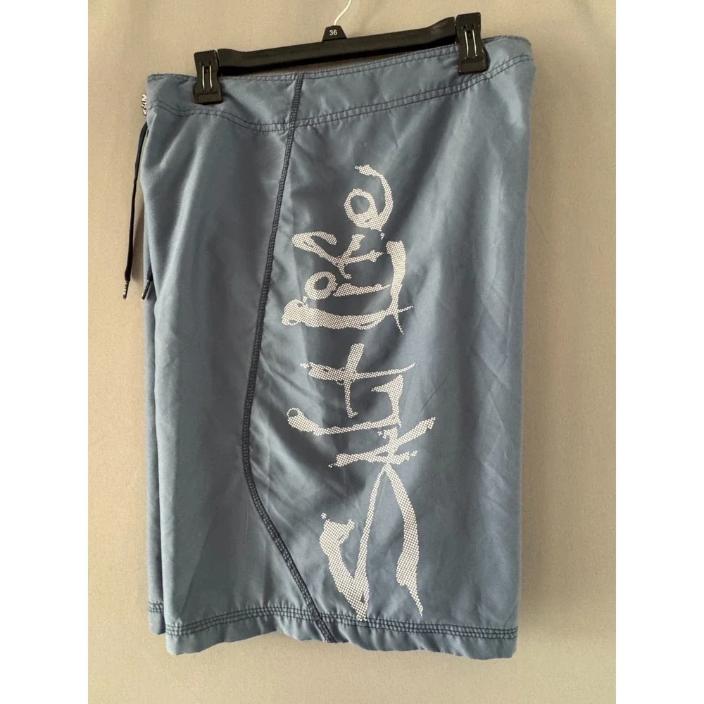 Salt Life SLX‑QD Board Shorts Men's 36x10 Skull Graphic Blue Pocket Cord Closure